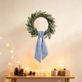 thumbnail image 5 of Gingham Wreath Sash, Scalloped Wavy Edge Ribbon Streamer for Front Door Decor, Modern Fabric Bow, 5 of 6