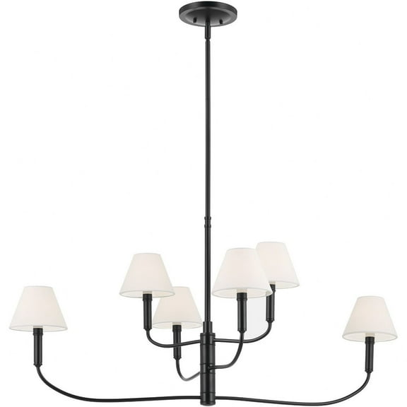 52767BK Kichler Lighting Eadie - 6 Light Large Chandelier-19.5 Inch Tall and 6 Inch Wide-Black Finish