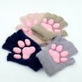 thumbnail image 4 of Guantes de silicona 3D con forma de garra de gato, bonitos guantes de peluche de gato para niñas, guantes cálidos con imitación de visón y garra de gato, 4 of 5