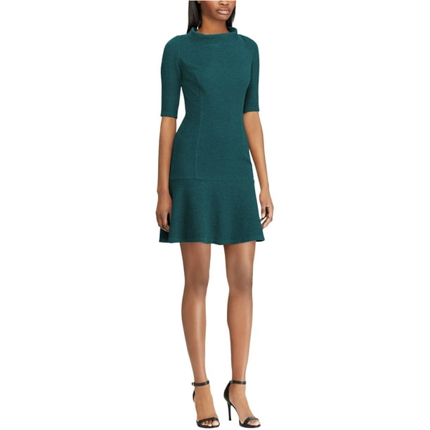 American Living Womens Jacquard Drop Waist Dress, Green, 6