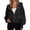 A-Black530, variant on XIAOCHA Womens Cropped Hoodie Oversized Long Sleeve Hooded Full Zip Sweatshirt Smooth Minimalist Casual Hoodies