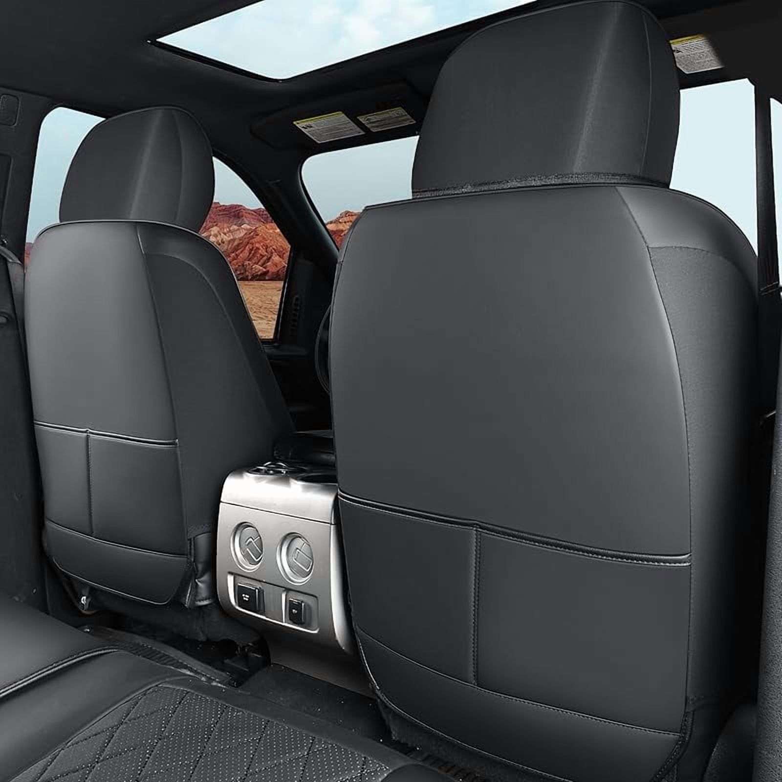 Seat Covers for 2009-2025 Ford F150 SuperCrew & 2017-2025 F250/F350/F450 Super Duty Crew Cab Pickup XL XLT Lariat King Ranch | Custom-Fit Front Seat Covers(Beige)