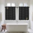 thumbnail image 4 of Black Golden Floral Kitchen Curtains 54 Inch Length, Modern Abstract Spring Flowers Tiers Curtains for Bathroom Bedroom Cafe, Light Filtering Small Window Treatment Short Drapes 2 Panels 42"Wx54"L, 4 of 8