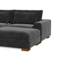 thumbnail image 6 of Isabella Sectional Sofa Corduroy Velvet with two Ottomans in Black Color, 6 of 9