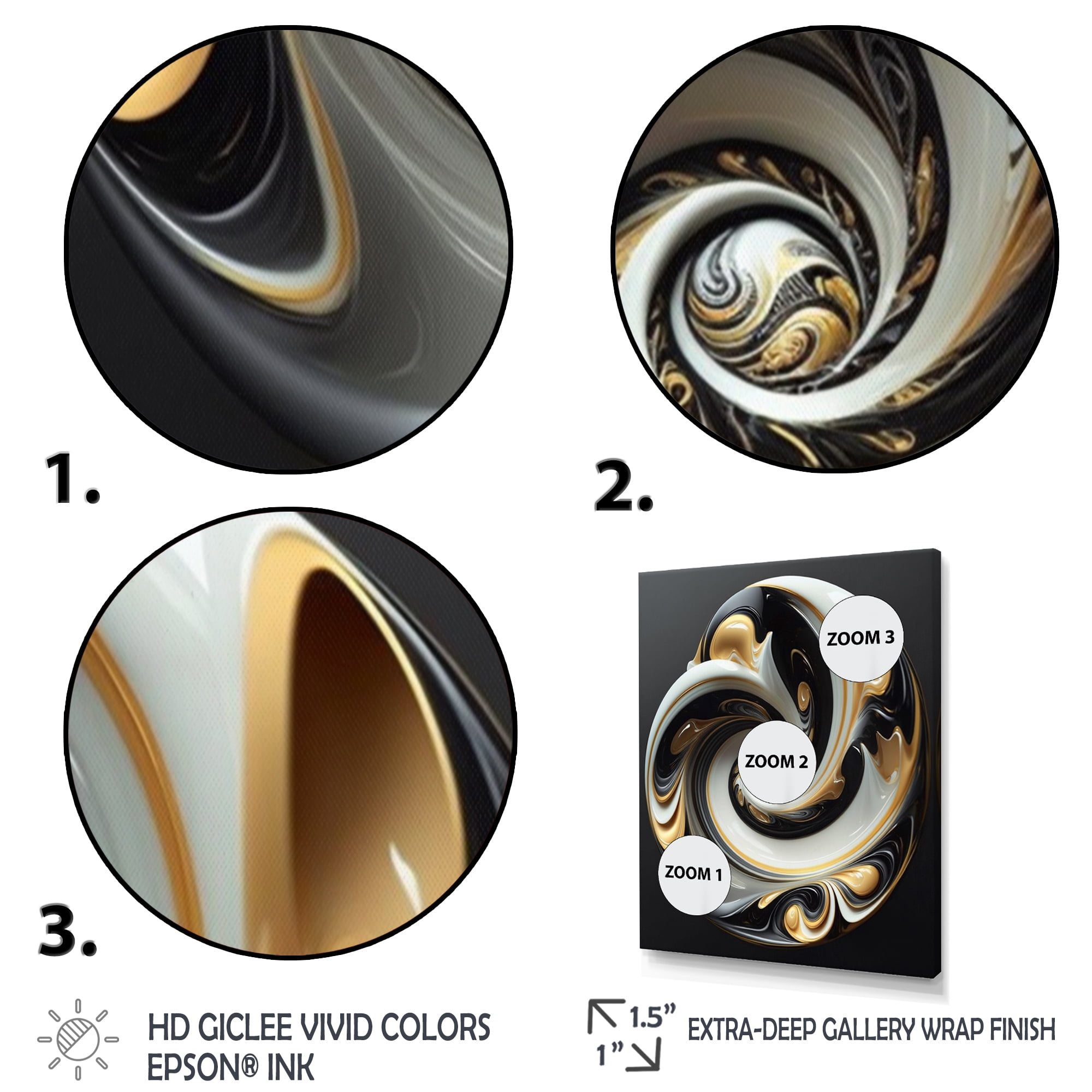 Designart Liquid White Stained Glass II Canvas Wall Art