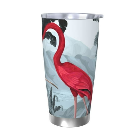 

Bingfone Flamingo On The Jungle for 20 Oz Stainless Steel Travel Mug Double Wall Water Coffee Cup for Home Office Outdoor Works Great for Ice Drinks and Hot Beverage-Without Straw