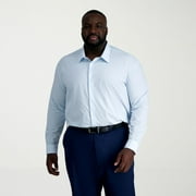 Big & Tall Haggar® Smart Wash® Classic Fit Solid Dress Shirt Color: Blue Graphic Check Size: 18 37/8T