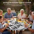 thumbnail image 3 of Round Outdoor Tablecloth with Umbrella Hole and Zipper, Yellow Sunflower Tablecloth with Elastic Waterproof, Bee Wooden Grain Country Farmhouse Patio Table Covers for 31" - 35" Picnic Pool Tables, 3 of 9