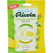 Ricola Revitalizing Supplement Drops with B Vitamins Lemon Zest - 18 CT