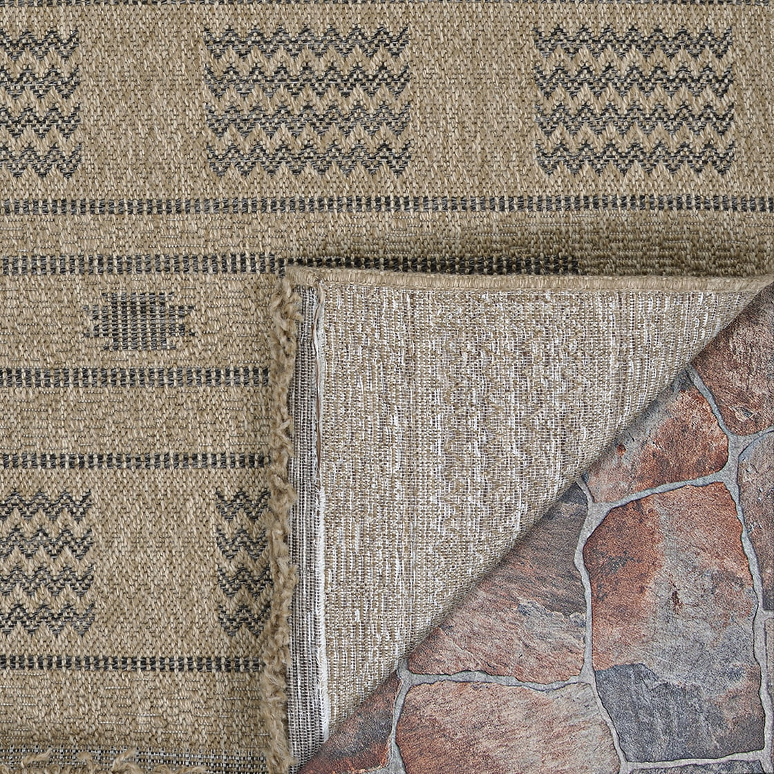 Couristan Naturalistic Sonoran Indoor/ Outdoor Area Rug, Natural-Charcoal, 5'3" Round