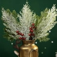 thumbnail image 4 of 30pcs 13.5in Christmas Snow Frosted Pine Branches, Snowy Artificial Pine Needles Branches Twigs, Greenery Pine Branches, Stems for Christmas/ Wreath/ Home/ Garden Decoration Flower Door, 4 of 8