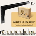 thumbnail image 6 of Heavy-Duty Load L Mantel Shelf Brackets by Balin Designs (Black) DIY Brackets with Mounting Hardware for 20", 22” and 24" Shelves, Ideal for Fireplace, Granite Countertops, Bookshelves (Set of 2), 6 of 8