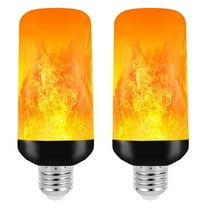 2Packs LED Flame Light Bulbs,E26 Socket,4 Modes Flickering Light Bulbs,Gravity Convertion for Upside Down,120V,Fake fire for Halloween Christmas Party Patio Porch Home Decorations