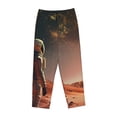 thumbnail image 6 of Uemuo Astronaut On Mars A Pattern Women's Wide Leg Palazzo Lounge Pants with Pockets Light Weight Loose Comfy Casual Pajama Pants-Large, 6 of 9