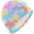 thumbnail image 1 of FYBTO Casquette de Natation Licorne Seamless Pattern Rose Unisexe Adulte FYBTO Polyester, 1 of 4
