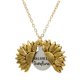 thumbnail image 2 of Collar de Medallón de Flor de terre de Mujer Grabado Salvador Collar de apertura de girasol dorado, 2 of 10