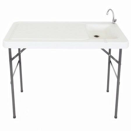 Zimtown Folding Portable Fish Fillet Hunting Cutting Table With Sink Faucet Outdoor Fish And Game Cleaning Table Quick Connect Stainless Steel Sink
