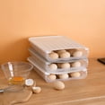 thumbnail image 3 of Yuarrent Caja de almacenamiento de huevos, soporte apilable de cocina, organizador de plástico de gran capacidad, estuche ahorrador de espacio, Mostrada Gris Yuarrent HA061459-02B, 3 of 6
