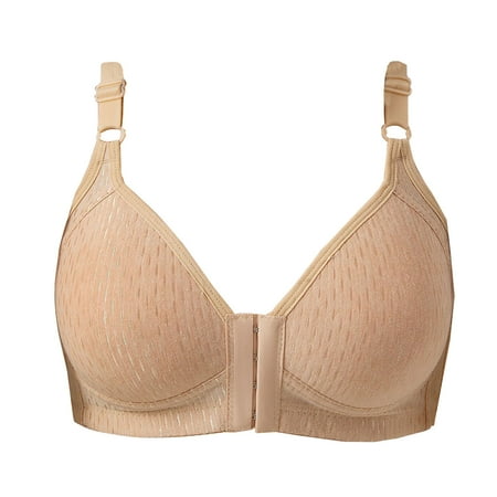 DJskiyers No Underwire Bras for Women Seamless Bralette Sexy Plunge Bra Adjustable Strps Brassiere Front Closure Everyday Bra