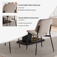 thumbnail image 6 of Mid Century Modern Dining Chairs Set of 6, Beige Kitchen & Dining Room Chairs Set of 6, Upholstered Linen Fabric Kitchen Chairs for Dining Table, Sillas de Comedor, Metal Legs (Beige, 6 Pcs), 6 of 12