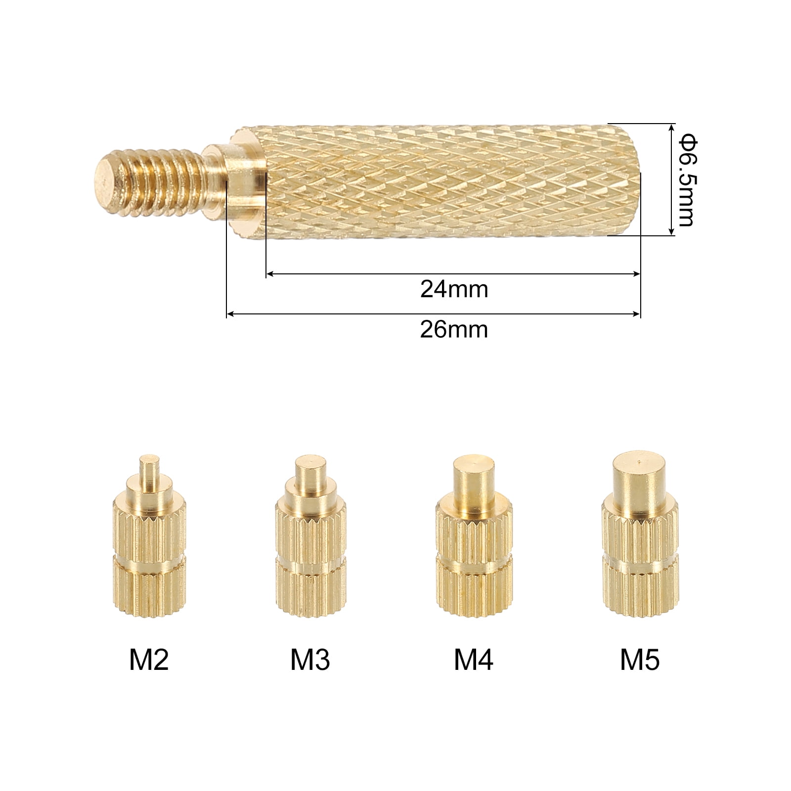 Uxcell 520pcs M2 M3 M4 M5 Metric Threaded Inserts Brass Heat Set Insert Knurled Nuts Assortment Kit, 3D Printing Brass Nuts Female Threaded Inserts Nuts with Heat Set Insert Tips