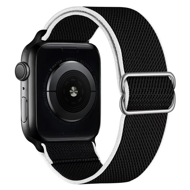 Bracelet Boucle Solo Extensible Compatible avec Apple Watch Bracelets 38mm 40mm 41mm, Nylon Tressé Extensible Ajustable Élastique Tissage Femmes Hommes pour iWatch Series7/6/5/4/3/2/1 SE