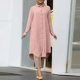 thumbnail image 2 of Women's Long Sleeve Button Down Abaya Casual Dress Dubai Outfits, 2 of 2
