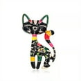 thumbnail image 5 of GKNET Cartoon Black Cat Brooch Oil Colour Alloy Animal Corsage Ladies Pins-s2, 5 of 6