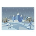 thumbnail image 1 of Landscape Cutting Board, Wintry Outdoor Scene of Suburban Buildings and Houses in a Mountainous Setting, Decorative Tempered Glass Cutting and Serving Board, in 3 Sizes, by Ambesonne, 1 of 2