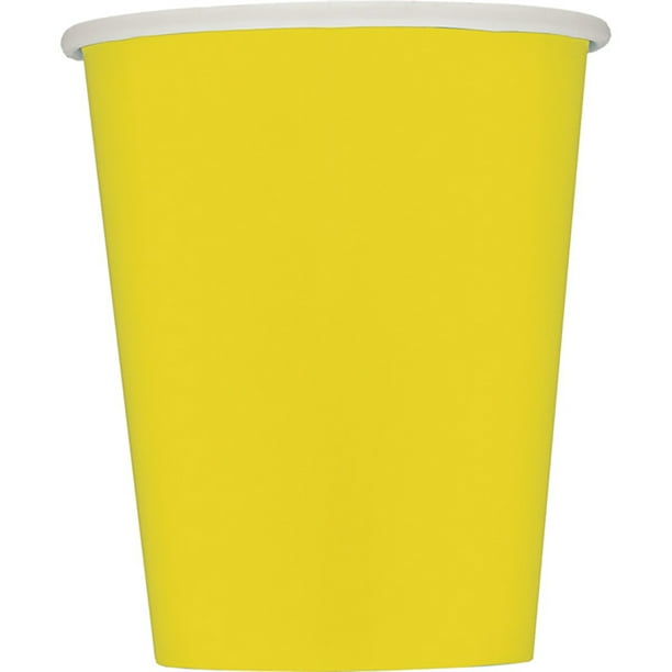 Unique Party - Vaso Desechable - Pack de 14 (Amarillo)