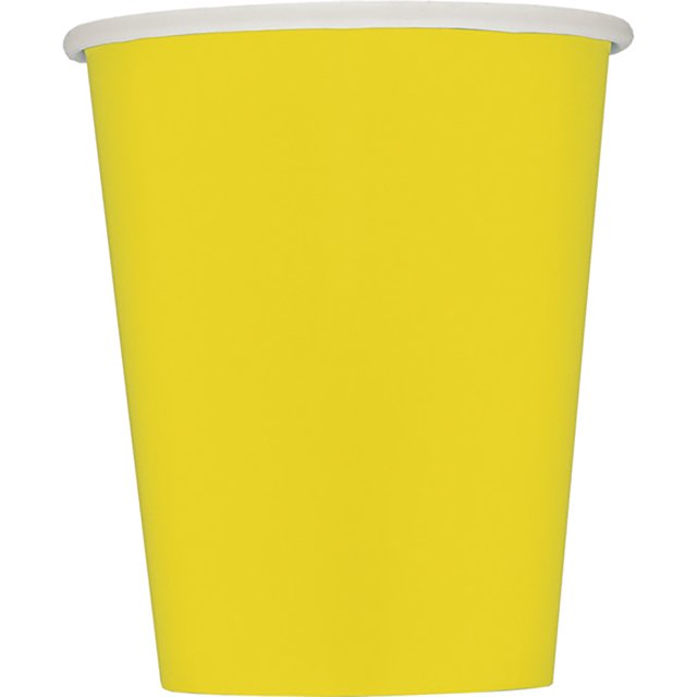 Unique Party - Vaso Desechable - Pack de 14 (Amarillo)