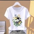 thumbnail image 4 of Camiseta Modal con estampado Floral para mujer, moda deportiva informal, camiseta de manga corta explosiva, camisetas gráficas, ropa para mujer, camiseta de gran tamaño, 4 of 4