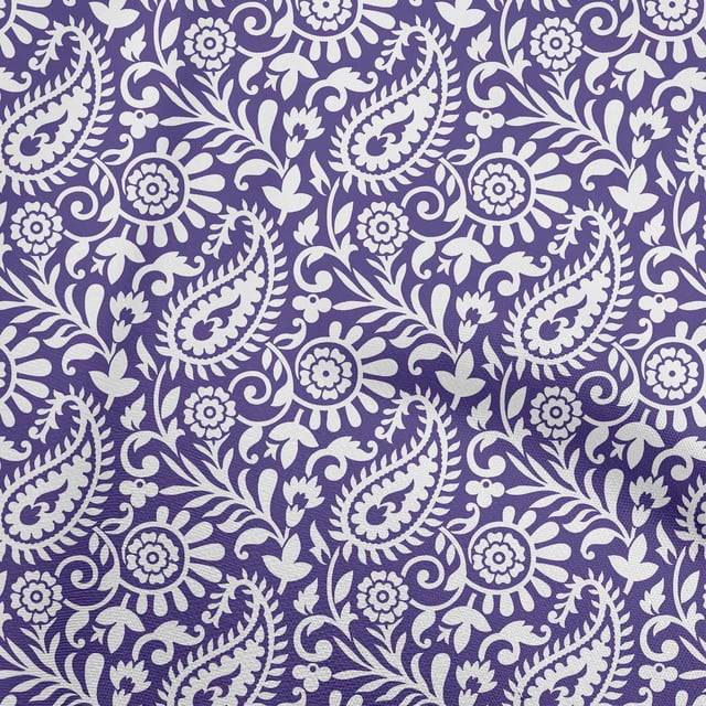 oneOone Rayon Purple Fabric Block Craft Projects Decor Fabric Printed By The Yard 56 Inch Wide