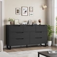 thumbnail image 7 of 7 Dresser for Bedroom, 55" Wide Dresser, Freestanding Horizontal Drawer with Storage, Wooden Closet Chest Storage for Living Room, Hallway, Entryway, Black, 7 of 7