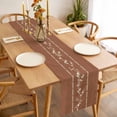 thumbnail image 3 of Brown Flowers Branch Table Runner - 90 Inch Long Spring Summer Farmhouse Botanical Cotton and Linen Blended Dress Scarves Farmhouse Table Runner for Kitchen Dining, Coffee Table, 13" x 90", 3 of 8