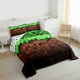 thumbnail image 3 of Castle Fairy Female Men Women Pixelated Blocks Miners Full Size Comforter Sets 3-Piece,Video Game Gamepads Bedding Comforter Set,Geometric Plaid Patchwork Lightweight Bedding Sets, 3 of 8