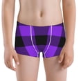 thumbnail image 5 of Yiaed Purple Buffalo Plaid Print Boys' Boxer Briefs Cotton Casual Stretch Comfort Boys Boxers - Kids Boxer Briefs Underwear for Boys (6-18)-X-Large, 5 of 5