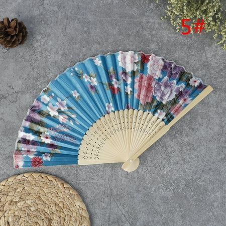 

Party Yeah Silk Fan Chinese Japanese Style Folding Fan Wedding Fan Art Gifts Dance Hand Fan