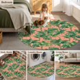 thumbnail image 5 of Round Rugs 4Ft, Palm Tree Tropical Round Area Rug Washable Indoor Throw Carpet, Pink Summer Botanical Leaves Soft Non Slip Circle Rug for Kitchen Nursery Room Home Decor Aesthetic, 5 of 8