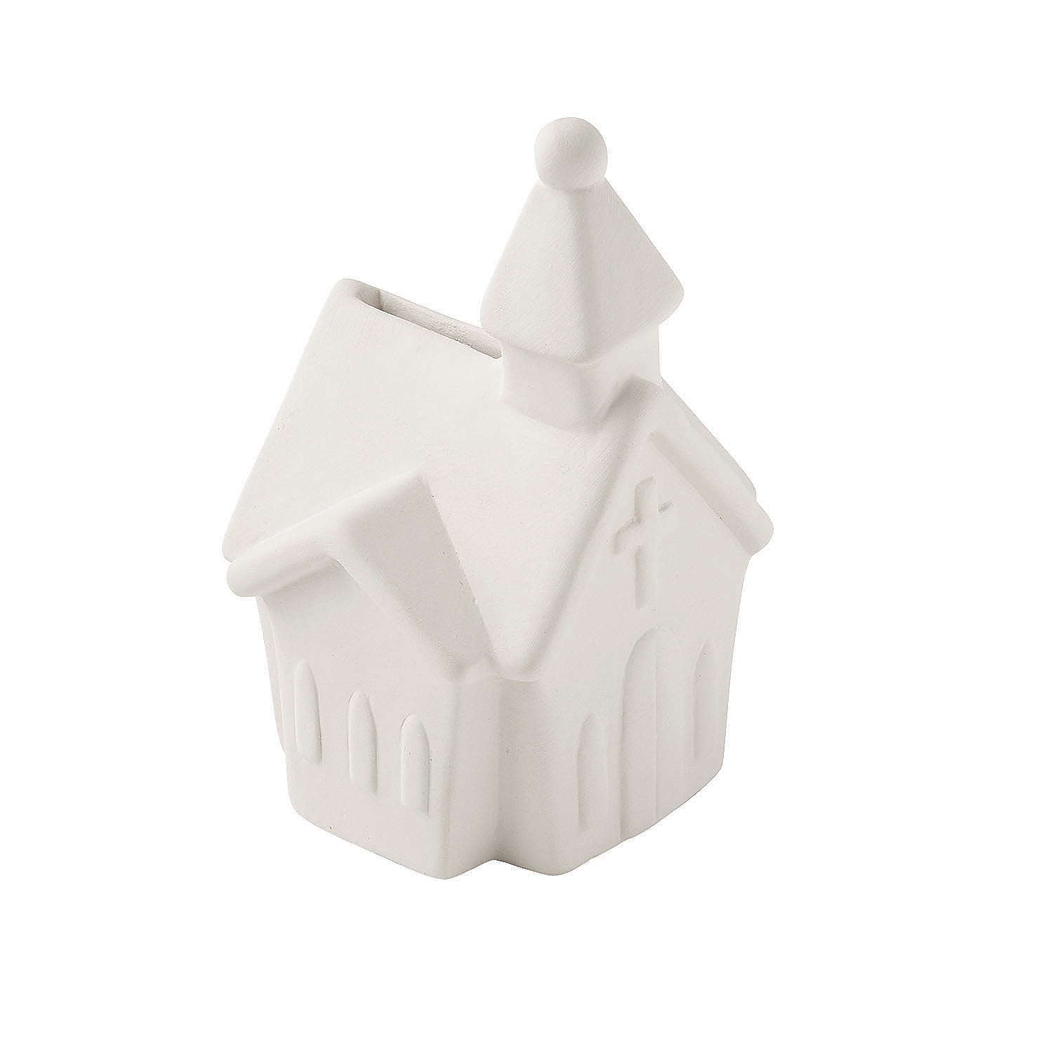 DIY Ceramic Churches, Craft Kits, Banks And Figurines, DYO - Ceramic, 12 Pieces, White