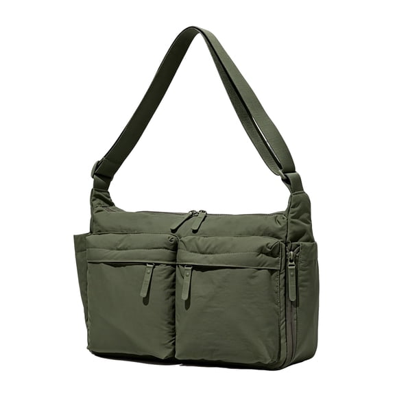 URSOFINE Water-Resistant Nylon Crossbody Bag, Multi-Pocket Casual Shoulder Tote for Women & Men, Lightweight Commuter Hobo Bag with Adjustable Strap