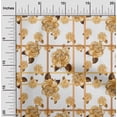thumbnail image 1 of oneOone Cotton Jersey Light Brown Fabric Check|Leaves & Floral Artistic Sewing Craft Projects Fabric Prints By Yard 58 Inch Wide, 1 of 4