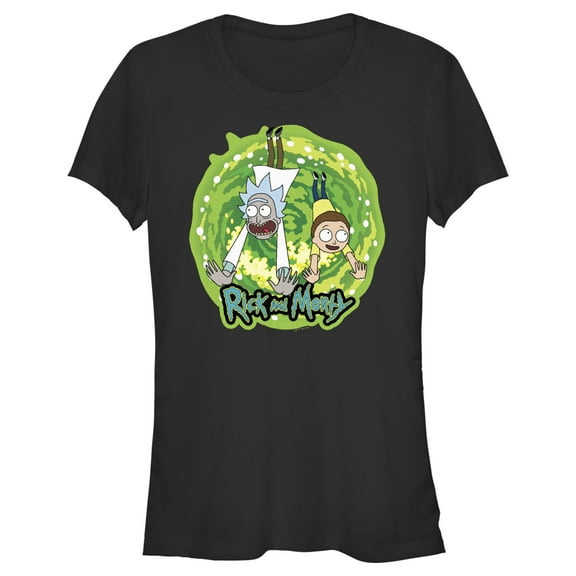 Junior's Rick And Morty Dimension Hoppers Graphic Tee Black Large