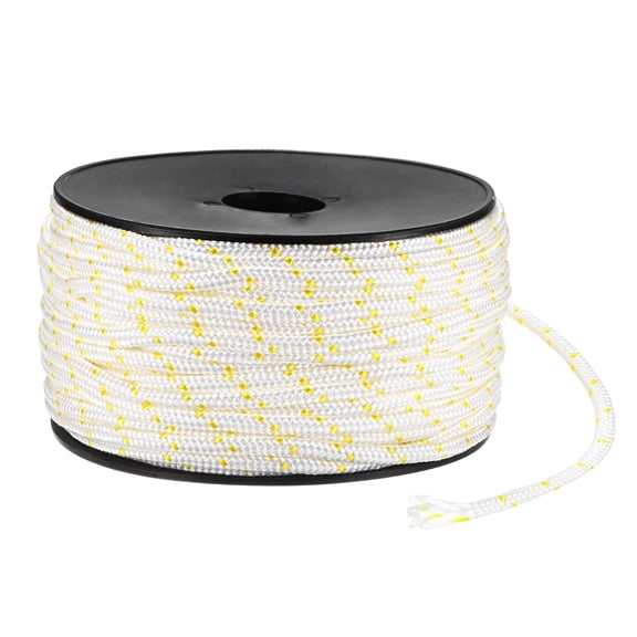 Uxcell Recoil Starter Rope Pull Cord 6mm 50m Nylon Pull Cord for Chain Saw White Yellow