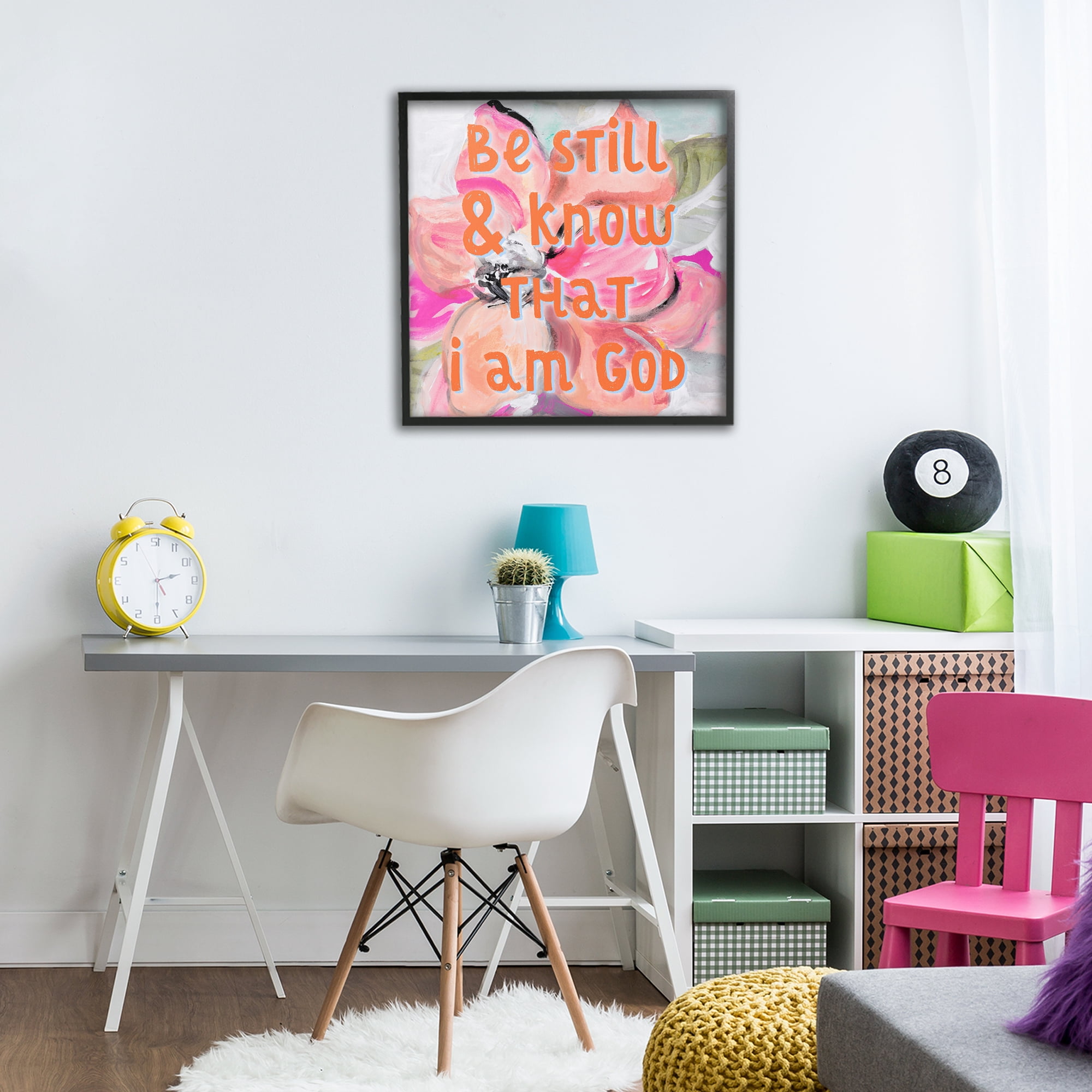 Stupell Industries Bright Be Still Scripture Black Framed Giclee Art, design by Lanie Loreth