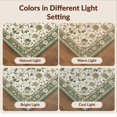 thumbnail image 7 of Design&I 6'x9' Washable Area Rug Sleek Flatweave Pet Friendly Boho Farmhouse Vintage Bouquet Ornate Emblems Bathroom Distressed for Queen Size Bedroom, Under Bed, 7 of 7