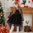 thumbnail image 6 of Taybagh Girls Holiday Dress Red Contrast Mesh Long Sleeve Formal Party Dress High Low Hem Girls Clothes Size 10-12, 6 of 9