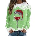 thumbnail image 1 of WEAIXIMIUNG Sweatshirts Grande Taille pour Femmes Mode Hiver Décontracté Rouge Verre Flocon de Neige Imprimé de Noël Col Rond Manches Longues Sweat à Capuche, 1 of 4