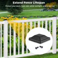 thumbnail image 3 of 6 Pcs Fence Post Caps with Screws, 3-5/8" x 3-5/8" Plastic Fence Post Toppers, Waterproof Fence Post Covers, Black Fence Pole Protectors for Deck Railing, 3 of 7