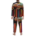 thumbnail image 7 of Salouo Chameleon Panther On Colored Pencils Print Button-Front Long Sleeve Pajama Set for Men, Soft 2Pjs Men's Long Sleeve Sleepwear -Small, 7 of 7